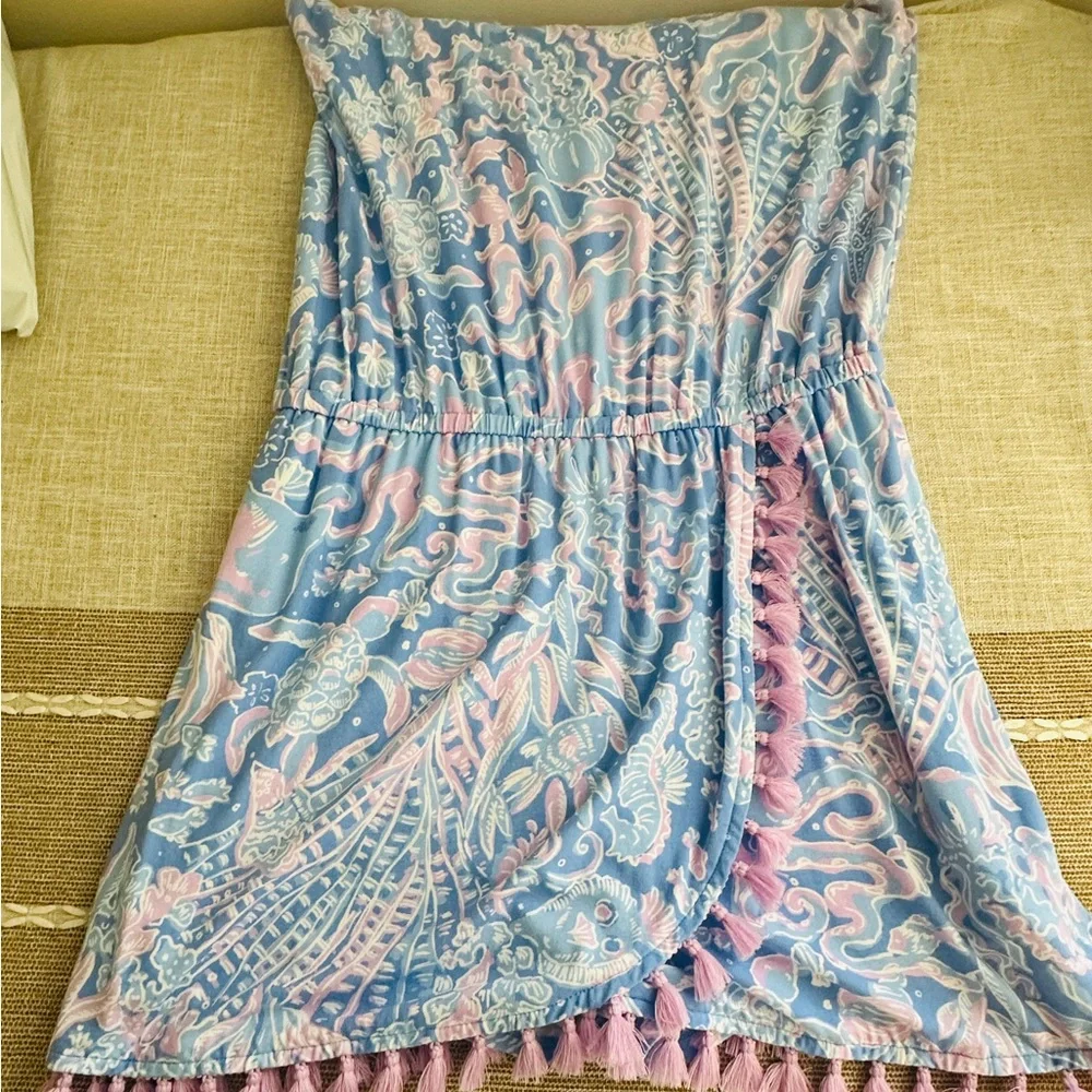 Lilly Pulitzer Blue and Pink Romper - Picture 6 of 7